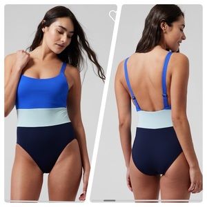 Athleta Coastline one piece Swimsuit // Cerulean
